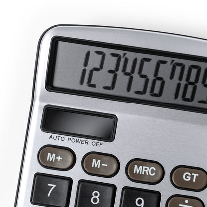 Calculatrice 12 chiffres aluminium robuste TUERIS logo entreprise