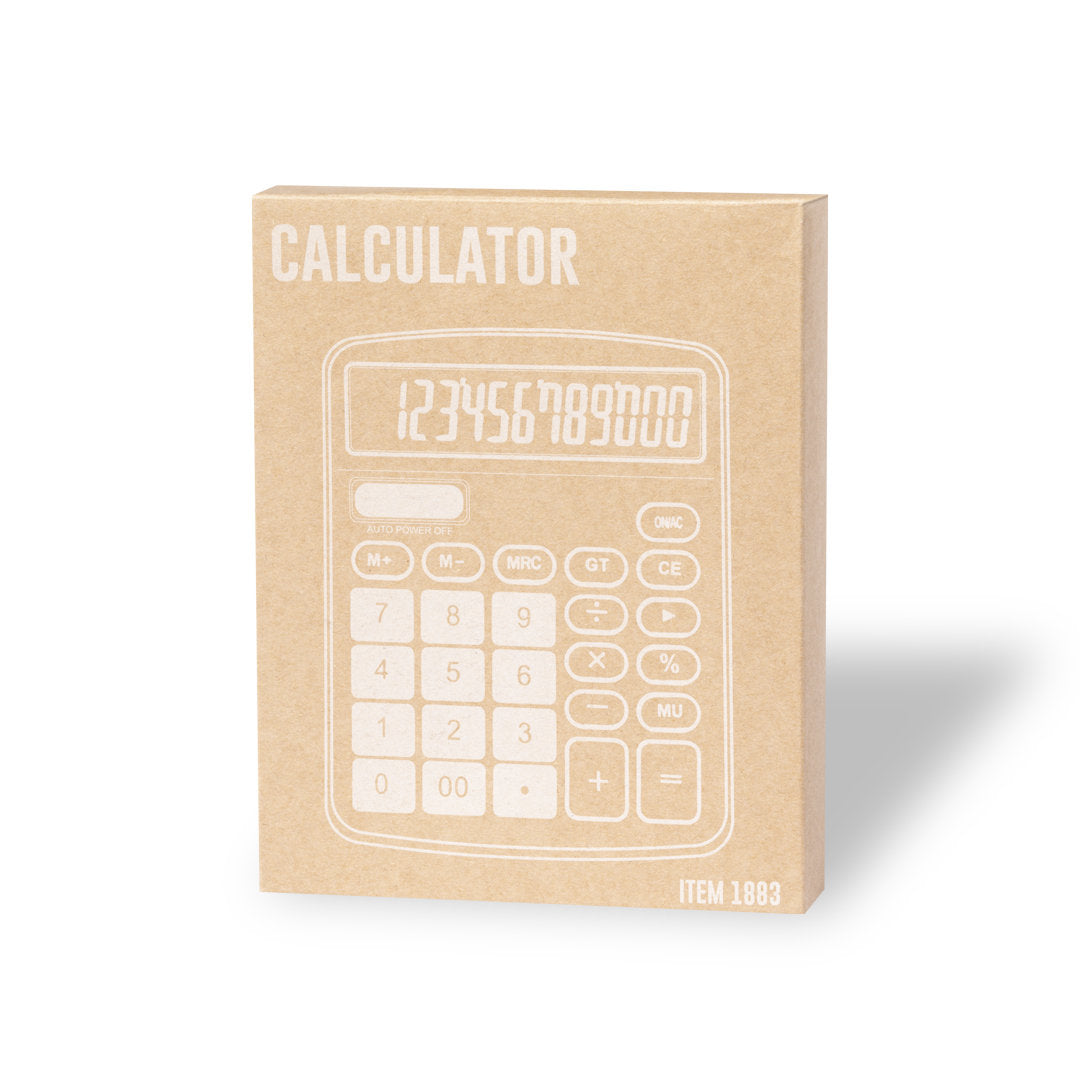 Calculatrice 12 chiffres aluminium robuste TUERIS étui carton