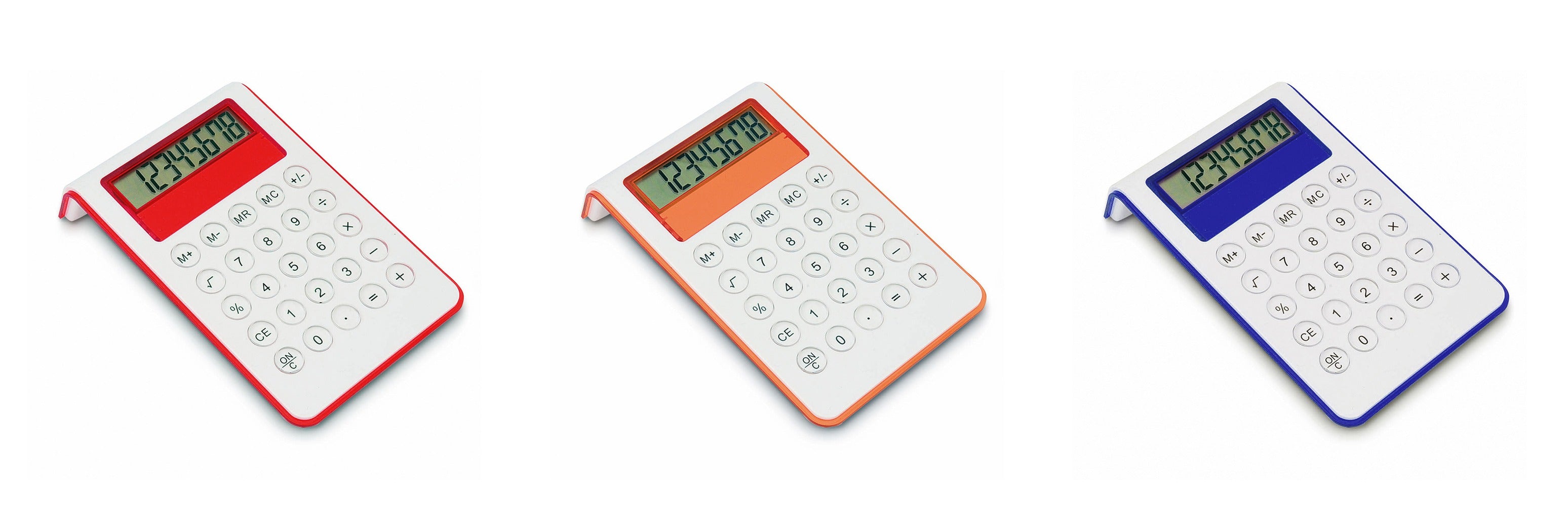 Calculatrice 8 chiffres design bicolore MYD coloris multiples