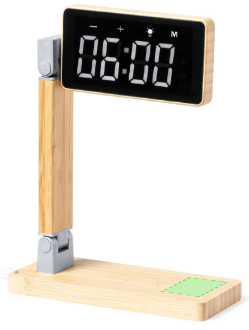 Horloge multifonction avec écran tactile sans fil 15w, pliable en bambou EDRES
