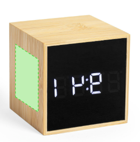 Horloge multifonction affichage numérique en bambou MELBRAN