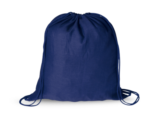 Sac à dos à cordelettes en tissu 100 % coton doux 100gr / m2 BASS bleu marine