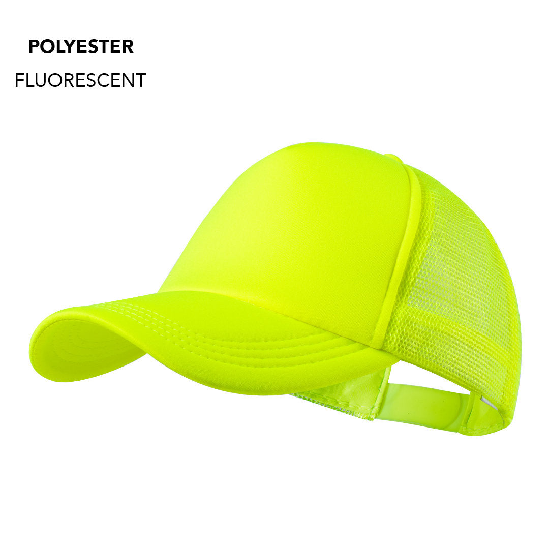 Casquette à 5 panneaux en polyester avec fermeture en plastique
