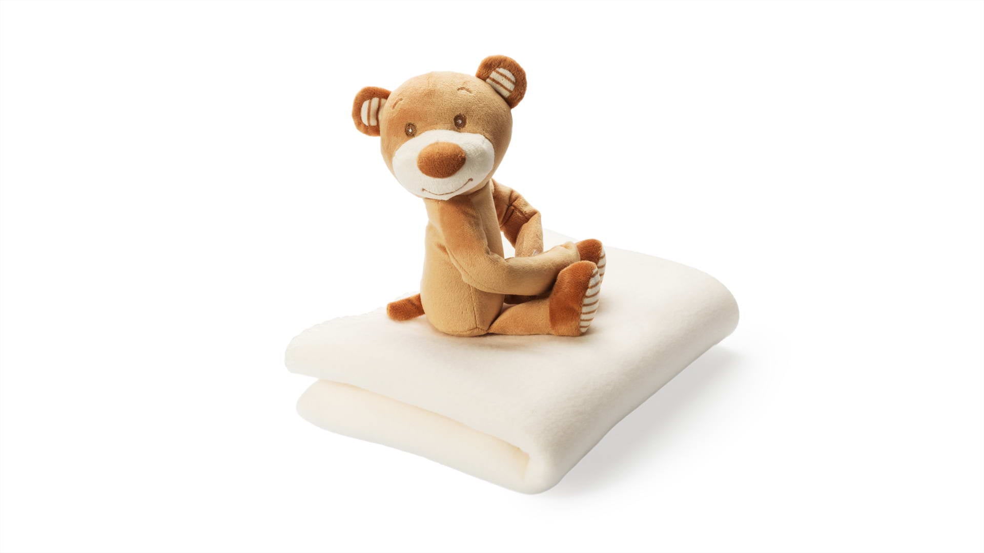 Couverture douce pour enfant avec nounours en polaire fleece