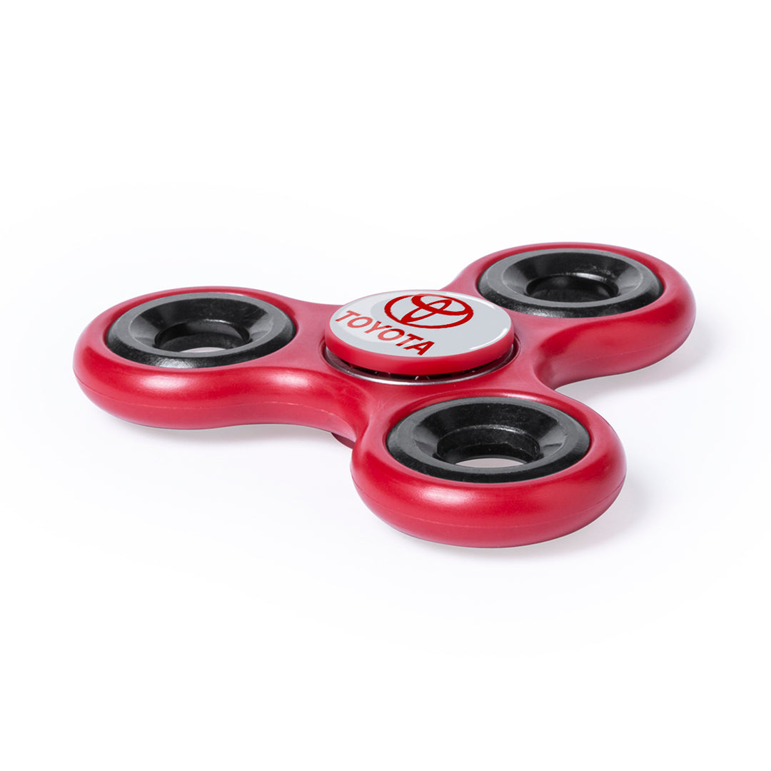 Fidget spinner rouge personnalisé avec le logo Toyota en son centre