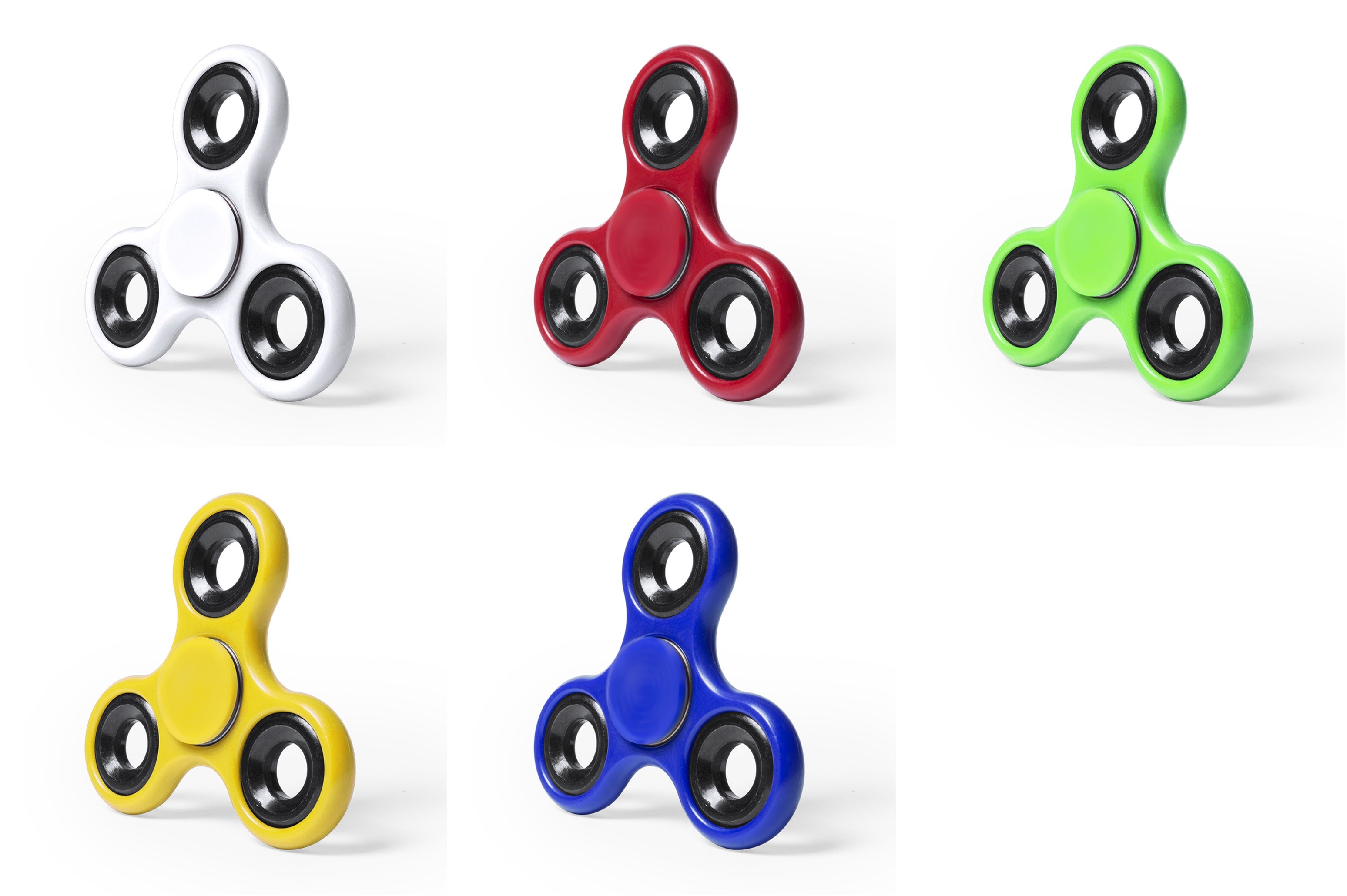 Lot de plusieurs fidget spinners disponibles en différentes couleurs vives