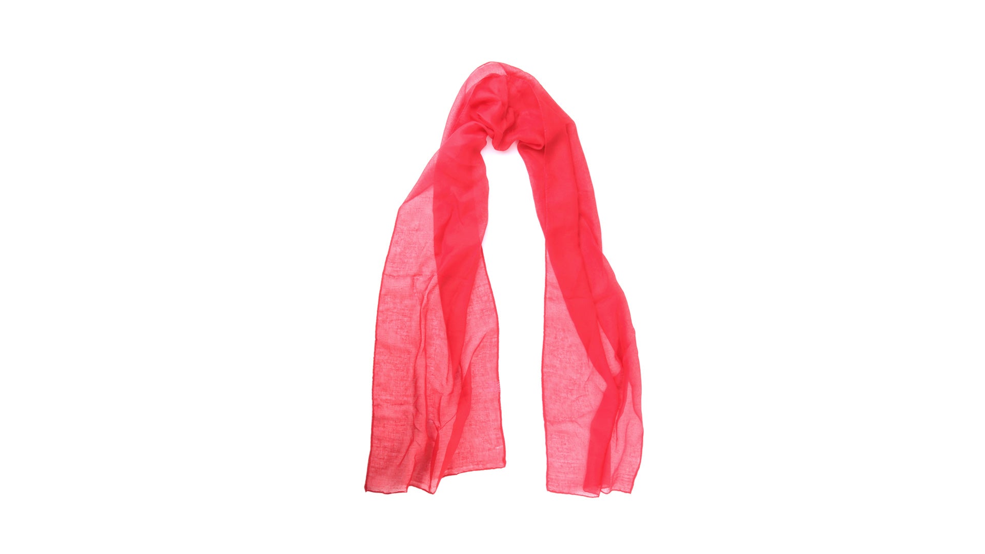 Foulard rouge mélange de viscose et polyester