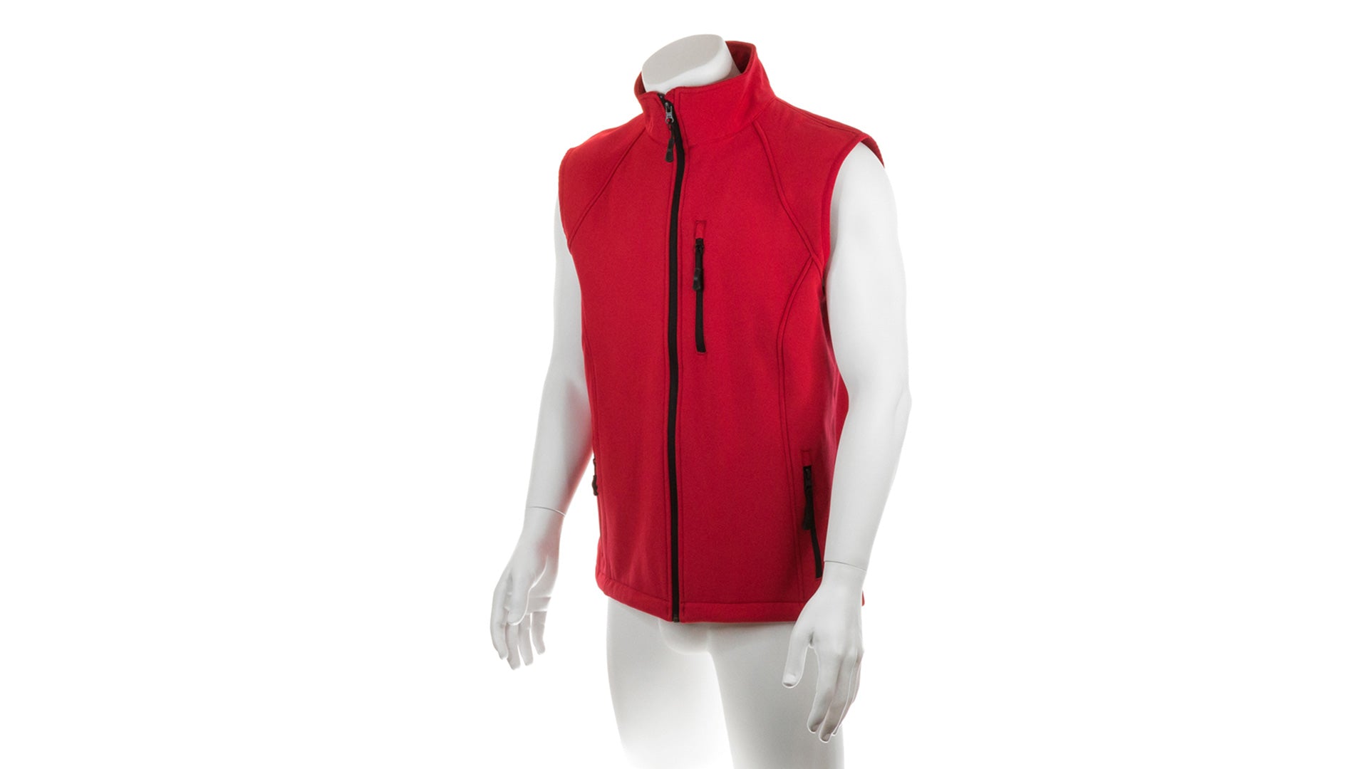 gilet rouge sur un mannequin sans tête 