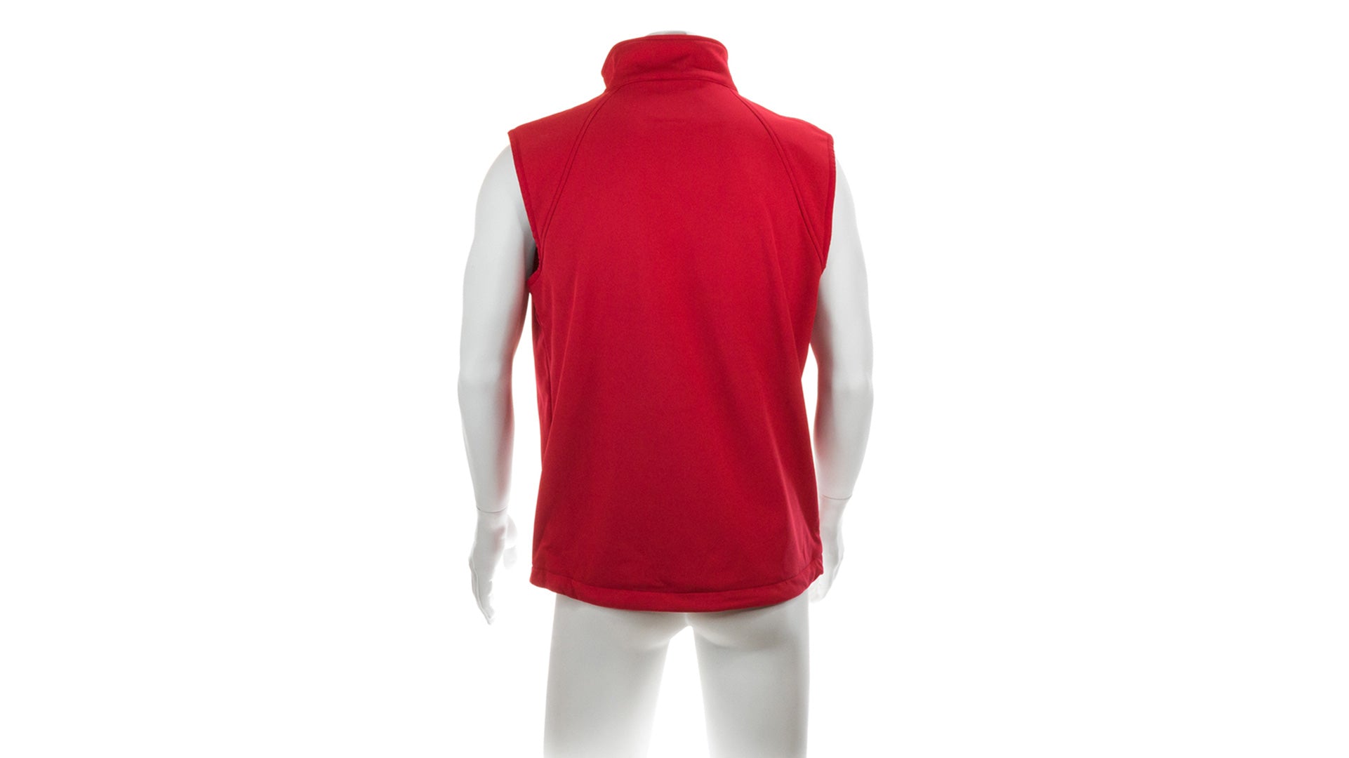 Gilet rouge sans manche vu de dos