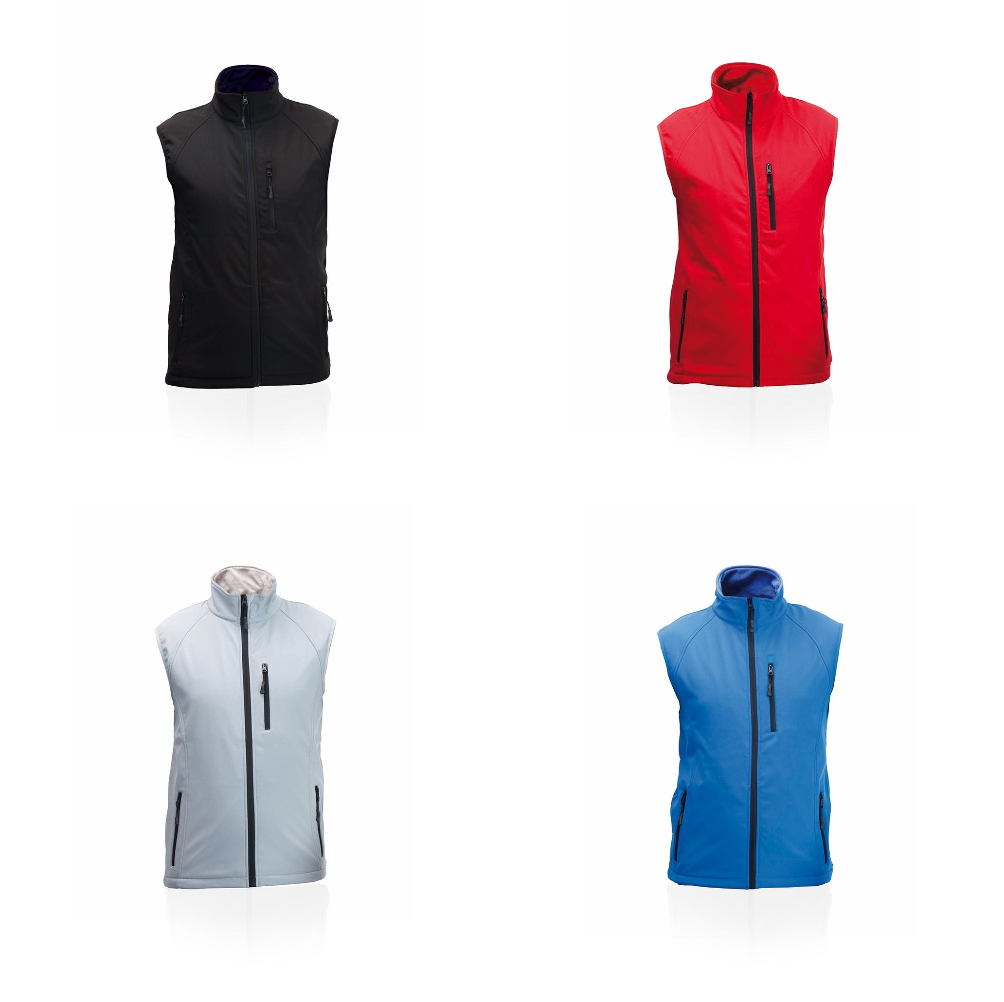 Gilet de couleurs différentes sur un fond blanc