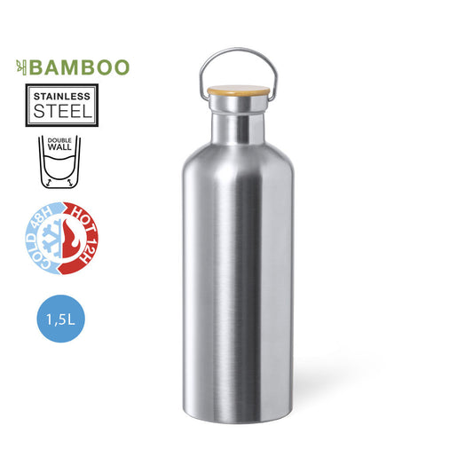 Gourde 1,5 l inoxydable sans BPA GERTOK avec marquage logo
