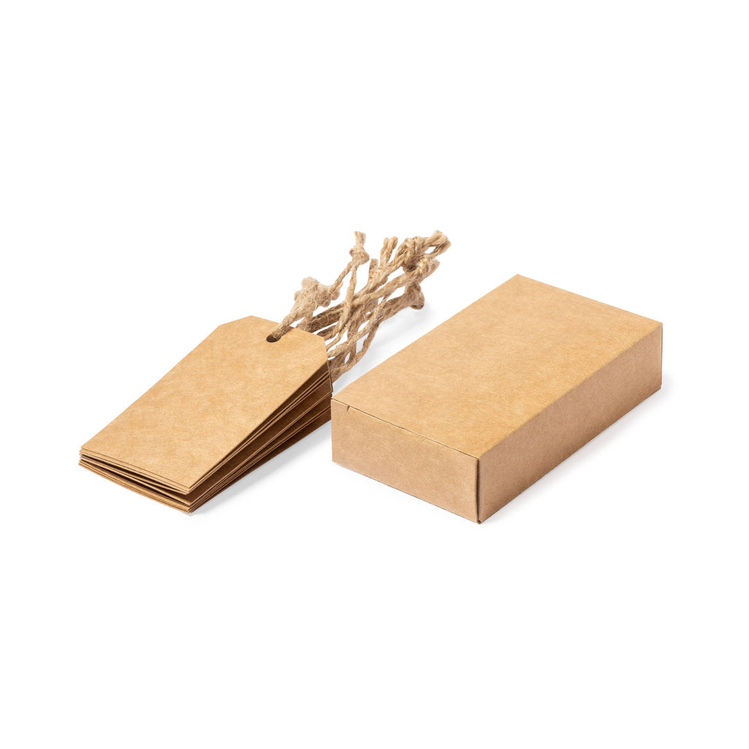 Présentez vos cadeaux de manière écologique : lot de 10 étiquettes en carton kraft recyclé avec cordon en jute, format 5 x 9 cm.