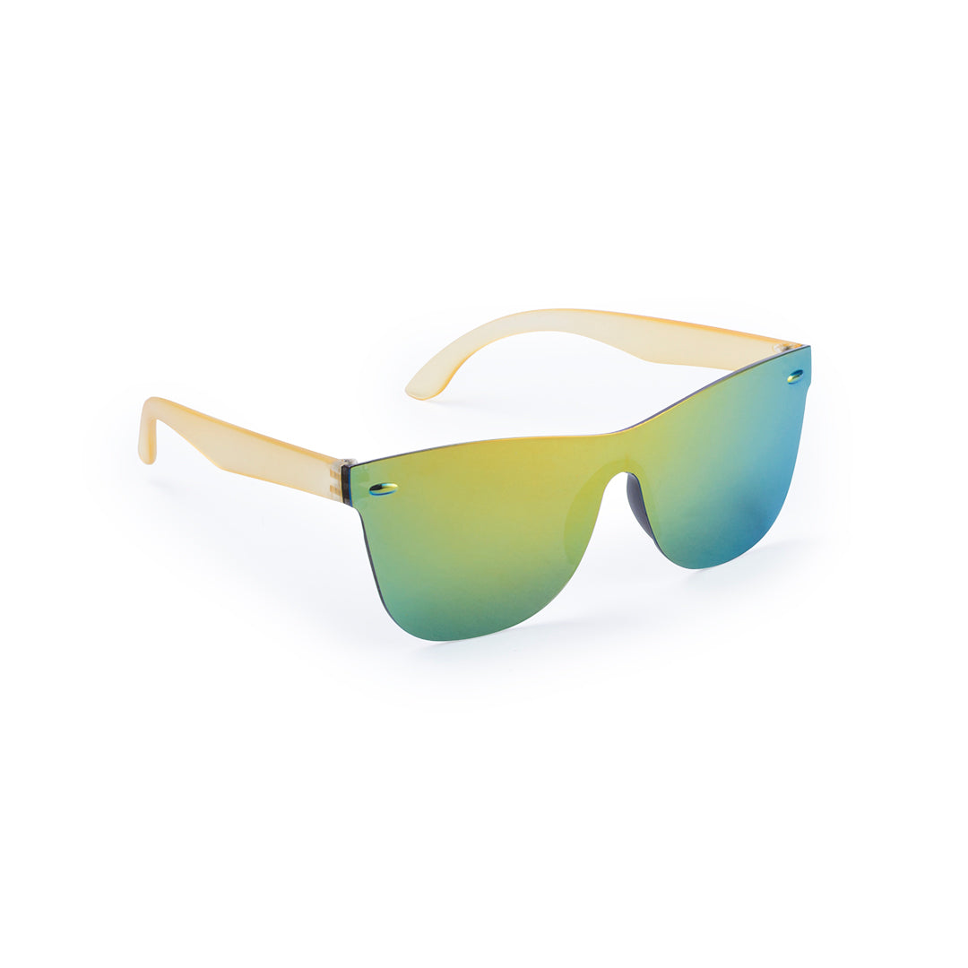 Lunettes uniques, verre sans monture, branches colorées, protection UV400.