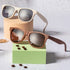 Lunettes de soleil en bois beige et marron