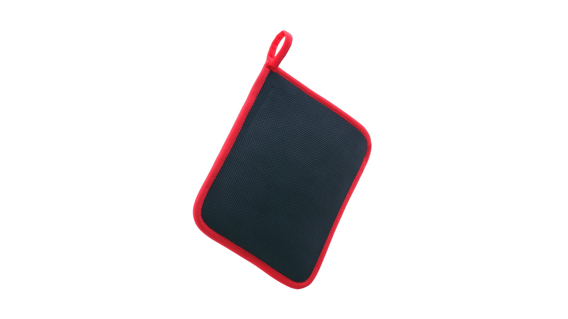 Manique pour cuisine rouge personnalisable avec un coté lisse servant de surface de marquage