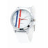 Montre blanche comportant un bandeau aux couleurs de la france dans son cadrant