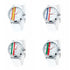 Set de 4 montres blanches personnalisables avec chacune les couleurs d'un pays d'europe de l'ouest