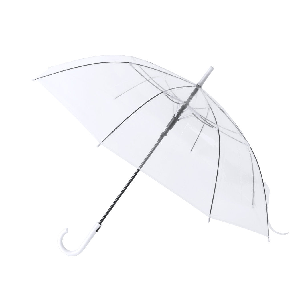Parapluie transparent 22" automatique, système anti-vent, matériau POE.