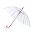 Parapluie transparent, système coupe-vent, poignée lisse, tiges en fibre.