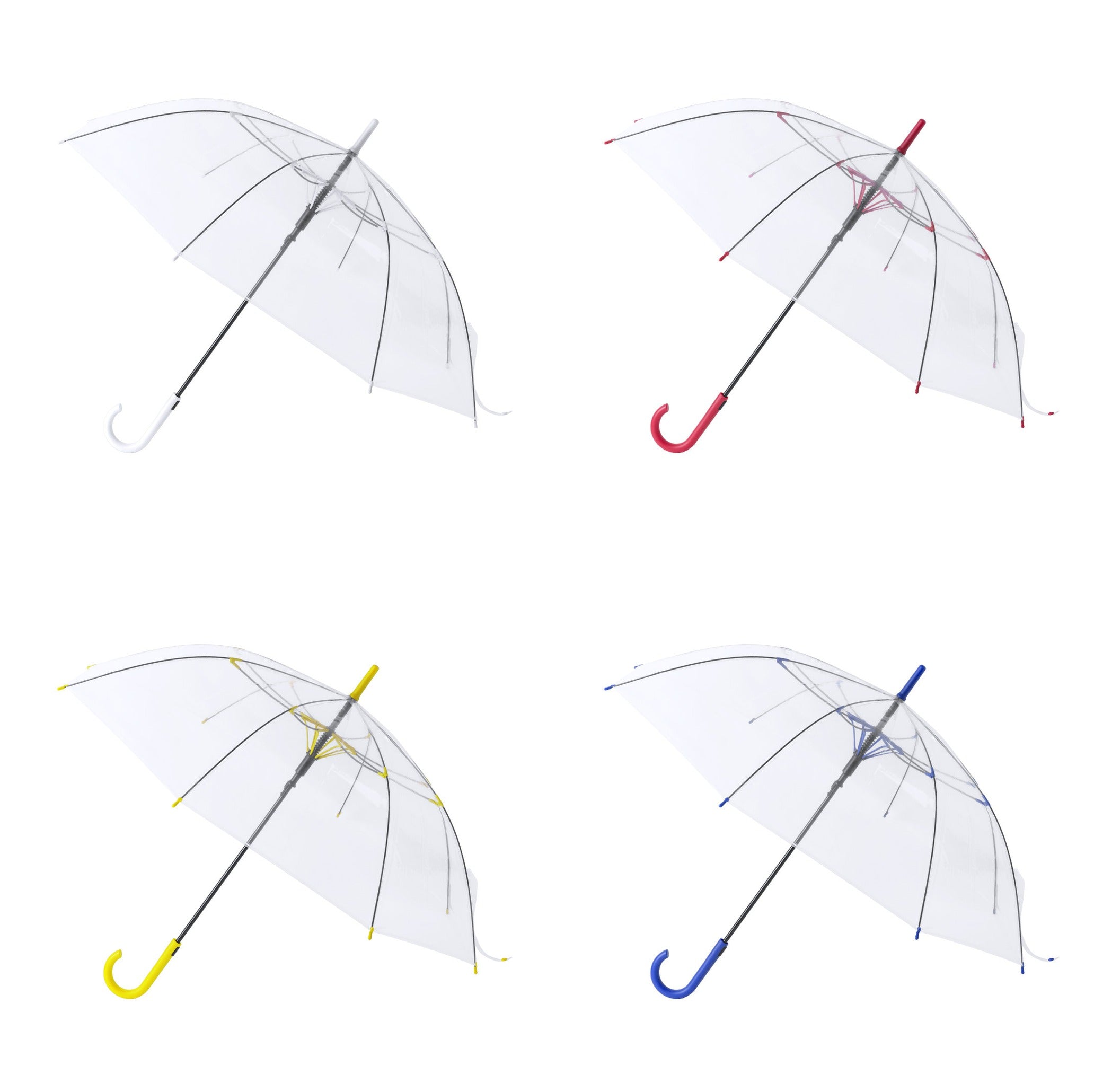 Parapluie à 8 panneaux en POE transparent, ouverture automatique.