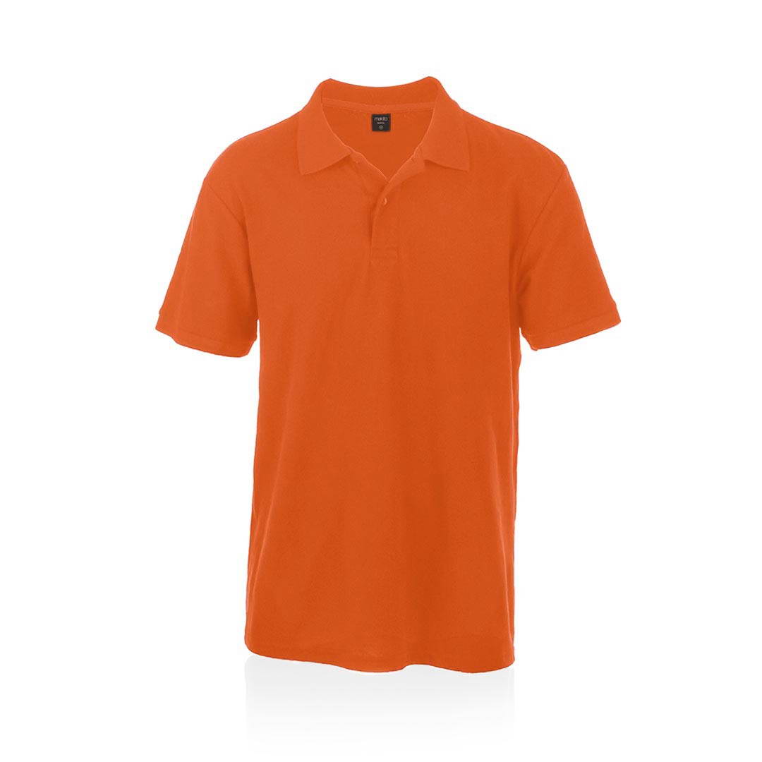 Polo orange en coton avec 2 boutons assortis 