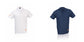 2 polo de couleur différentes, bleu et blanc 