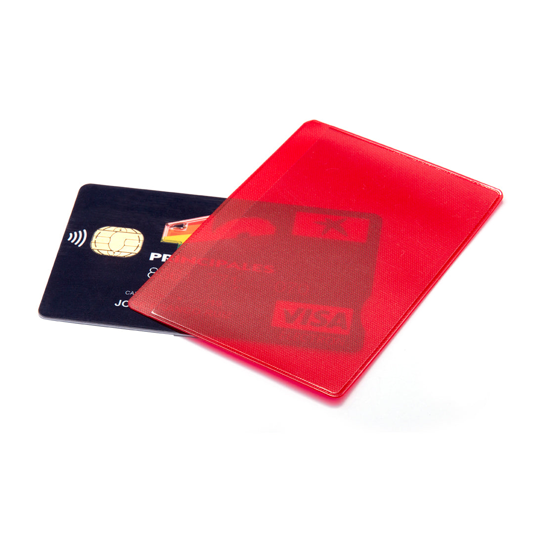 Étui rouge en PVC pour une seule carte