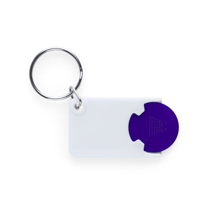 Porte clés pièce de caddie de couleur violette