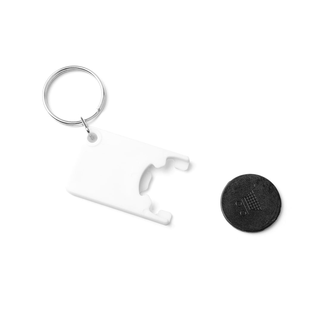 Porte clés pièce de caddie de couleur noire, détachée du porte clé