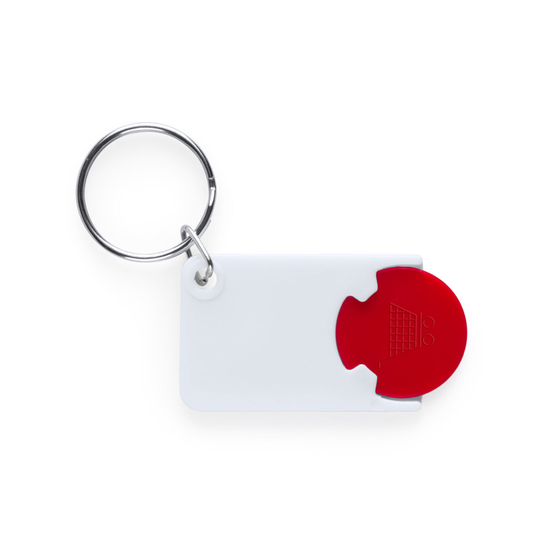 Porte clés pièce de caddie de couleur rouge