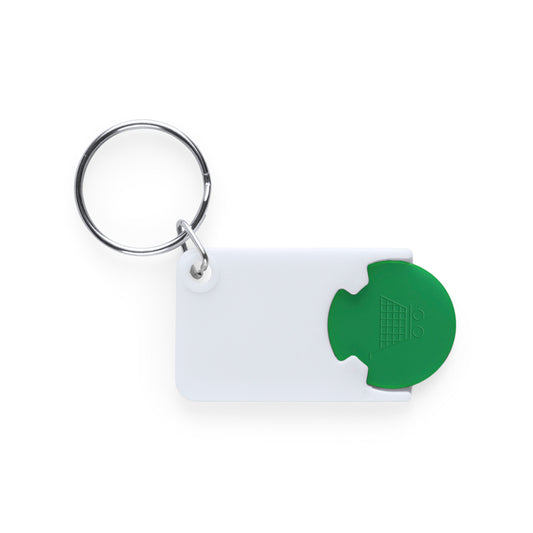 Porte clés pièce de caddie de couleur verte