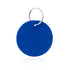 Porte clés rond en feutrine bleu personnalisable