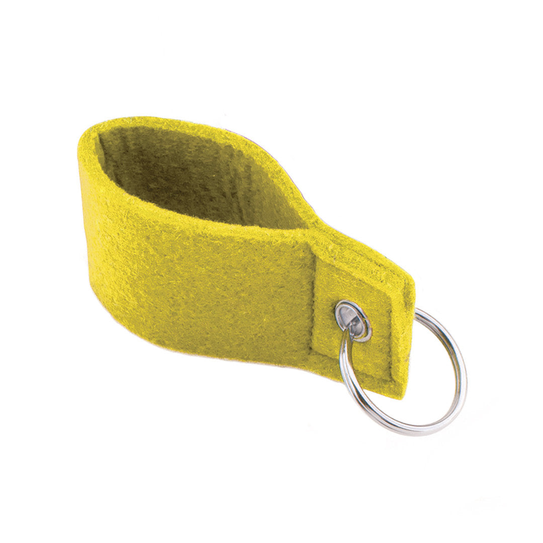 Porte clé en feutrine avec plusieurs personnalisations possible, de couleur jaune