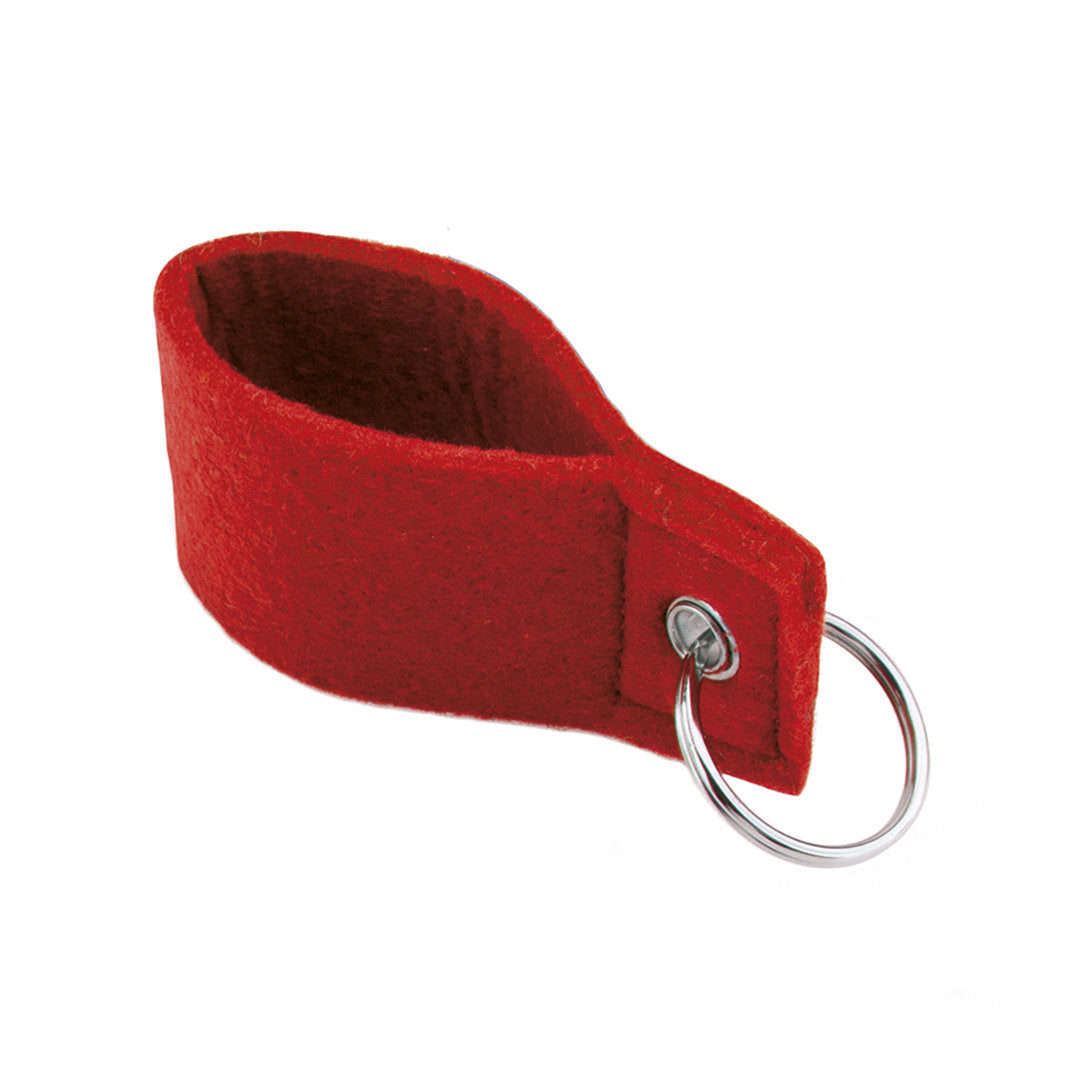Porte clé en feutrine avec plusieurs personnalisations possible, de couleur rouge