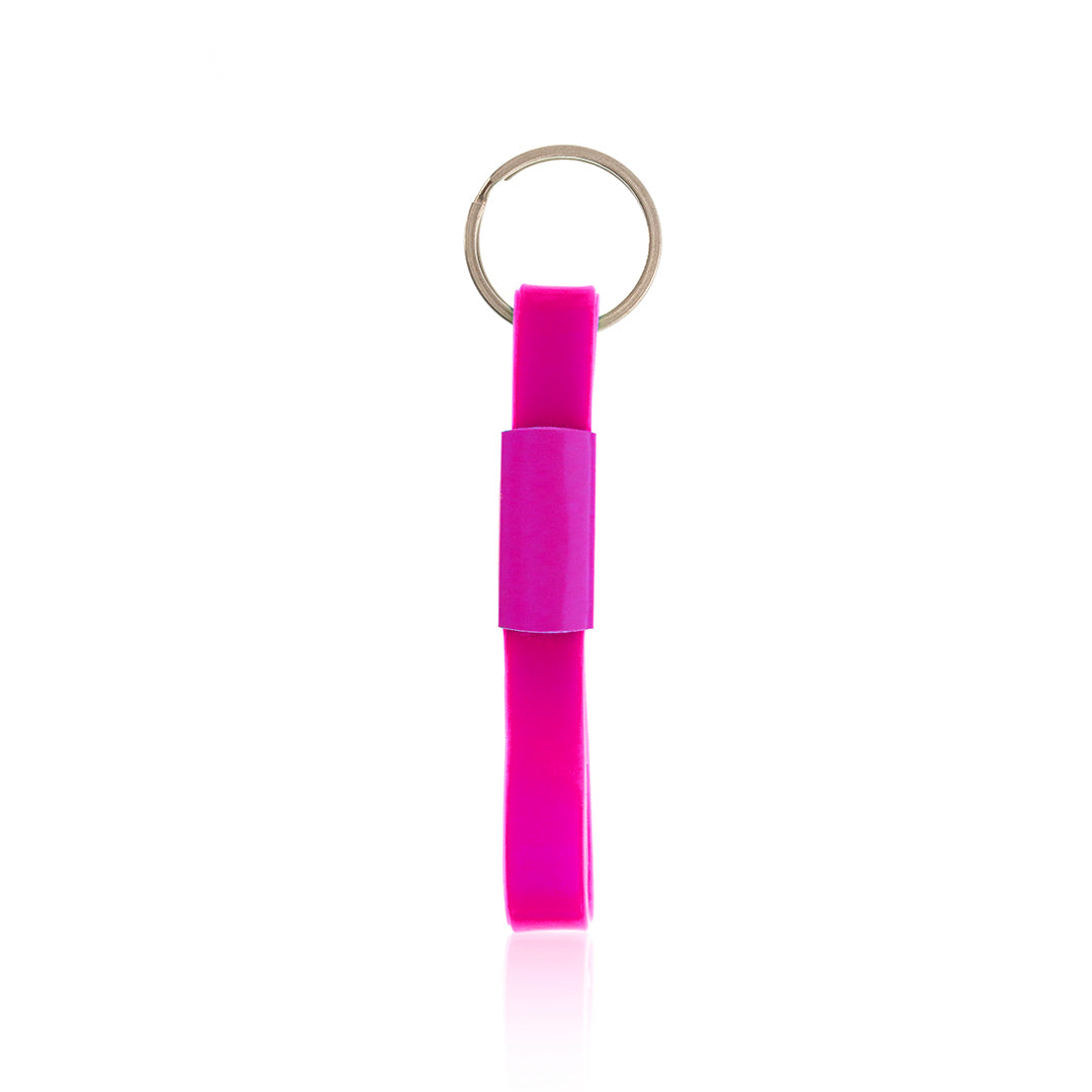 Porte clé personnalisable en silicone rose