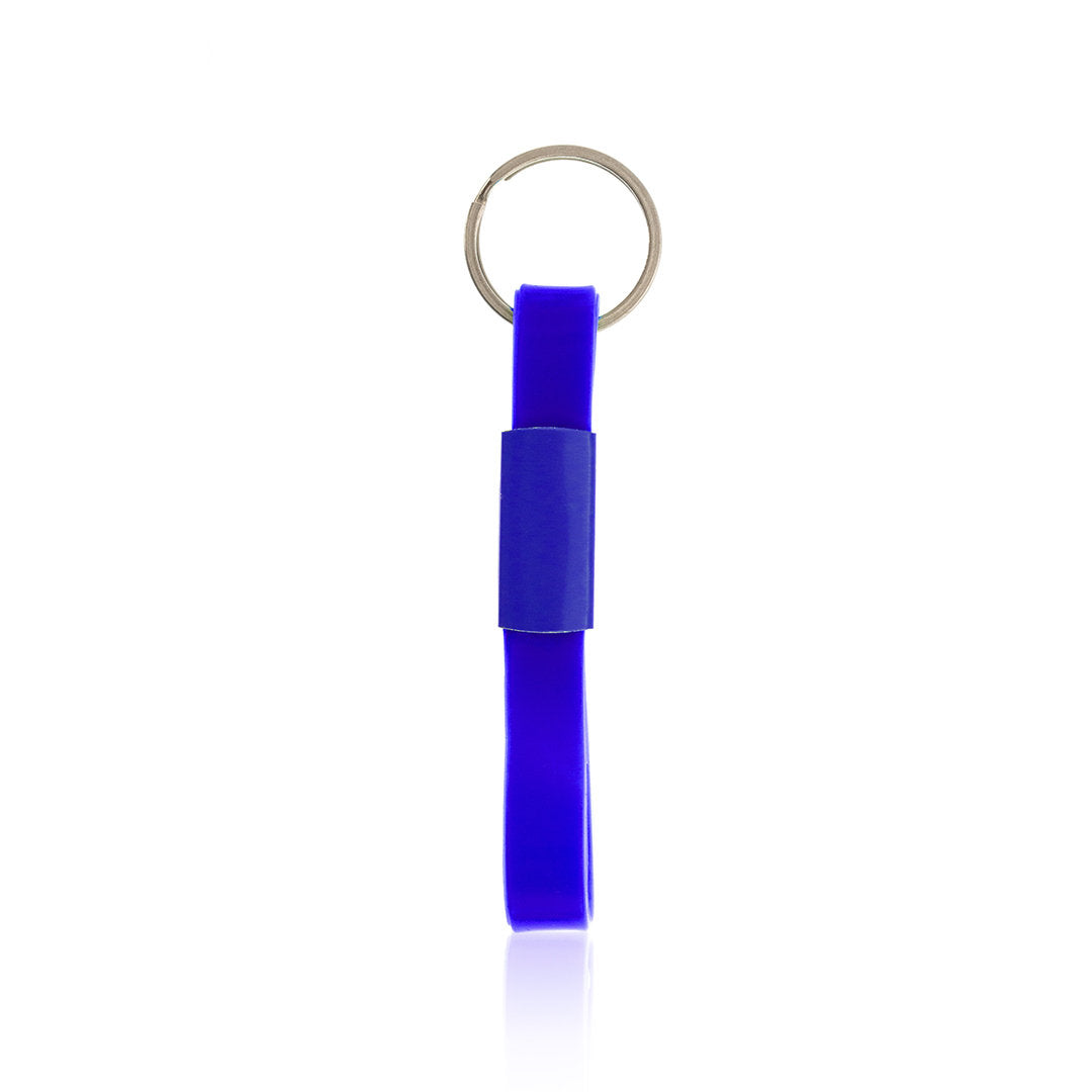 Porte clé personnalisable en silicone bleu