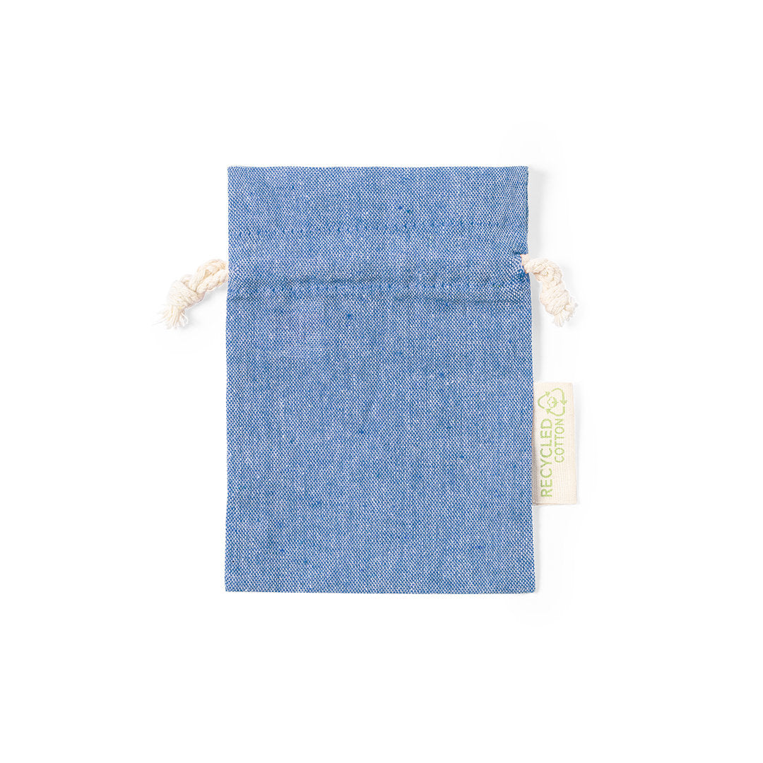 Sac écologique en 100% coton recyclé GRS, 120 g/m2, taille 10x14 cm, pour petits objets.