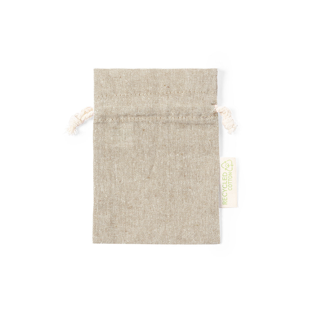 Solution d'emballage durable : sac de la ligne Nature en coton recyclé GRS, 120 g/m2, avec fermeture à cordon.