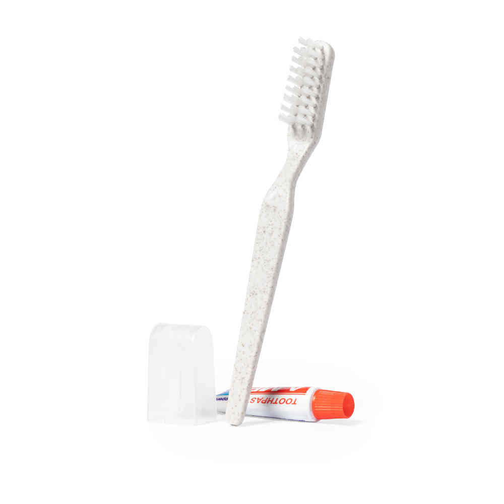 kit dentaire avec brosse à dent en canne de blé et dentifrice