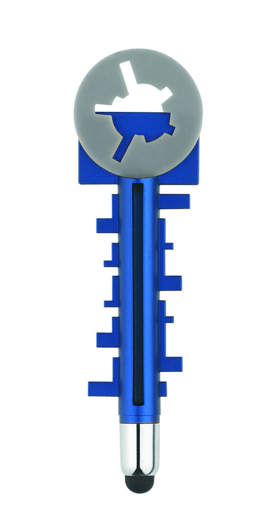 Stylet bleu en forme de clé conçu pour les écrans tactiles