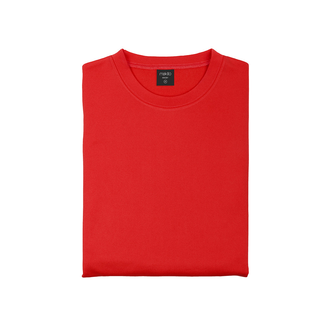 Sweat de 265g / m2 rouge sur un fond blanc 