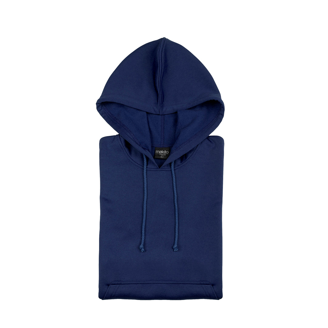 Sweat-Shirt bleu à capuche sur un fond bleu