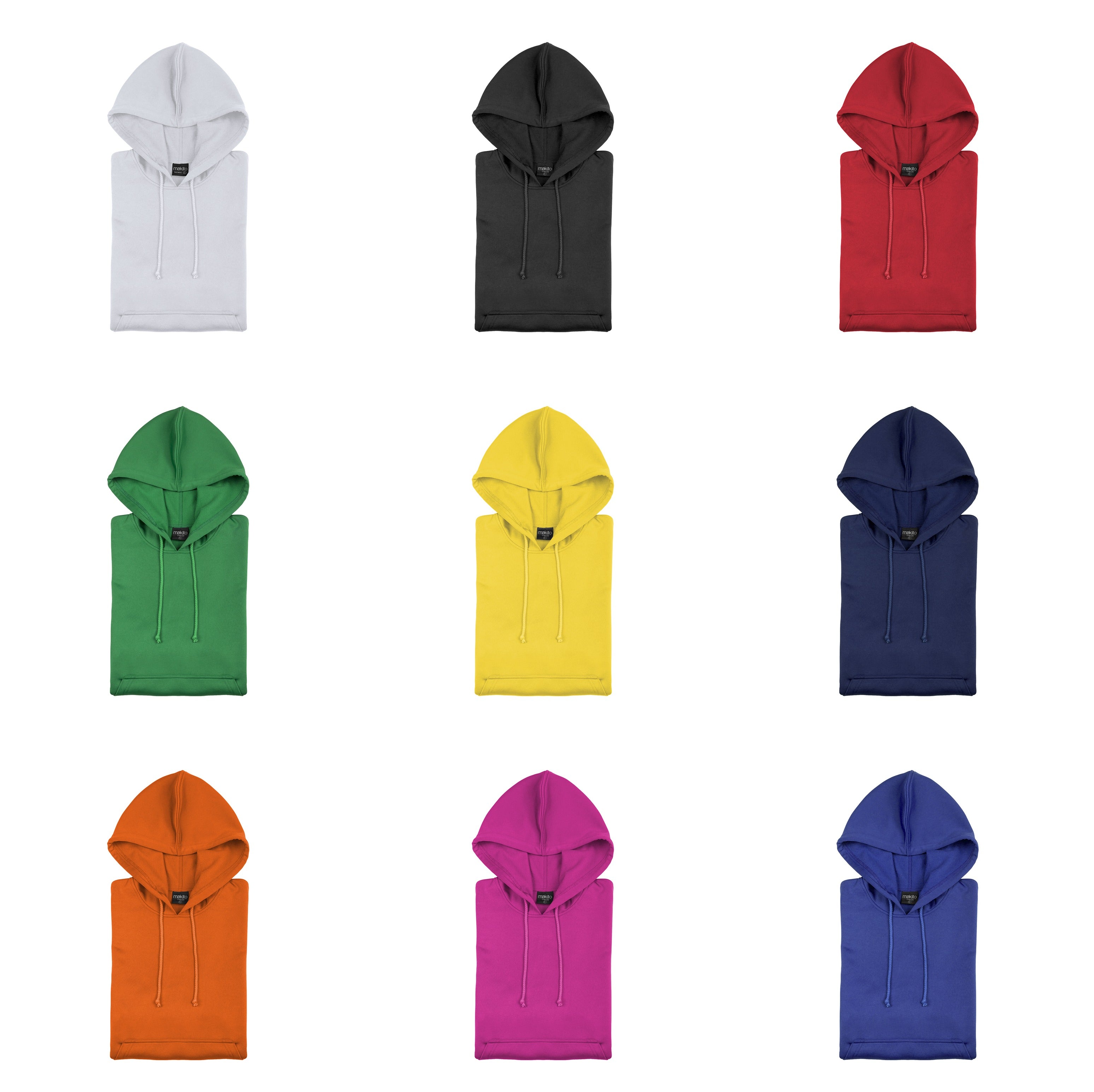 Sweat-Shirt à capuche sur un fond blanc de différentes couleurs