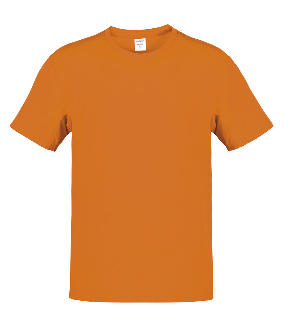 T-Shirt de couleur orange avec un col rond 