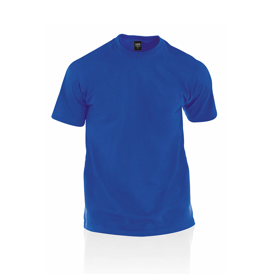  t-shirt bleu 100% coton avec un col rond 