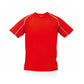 T-Shirt rouge avec des rayures grises 