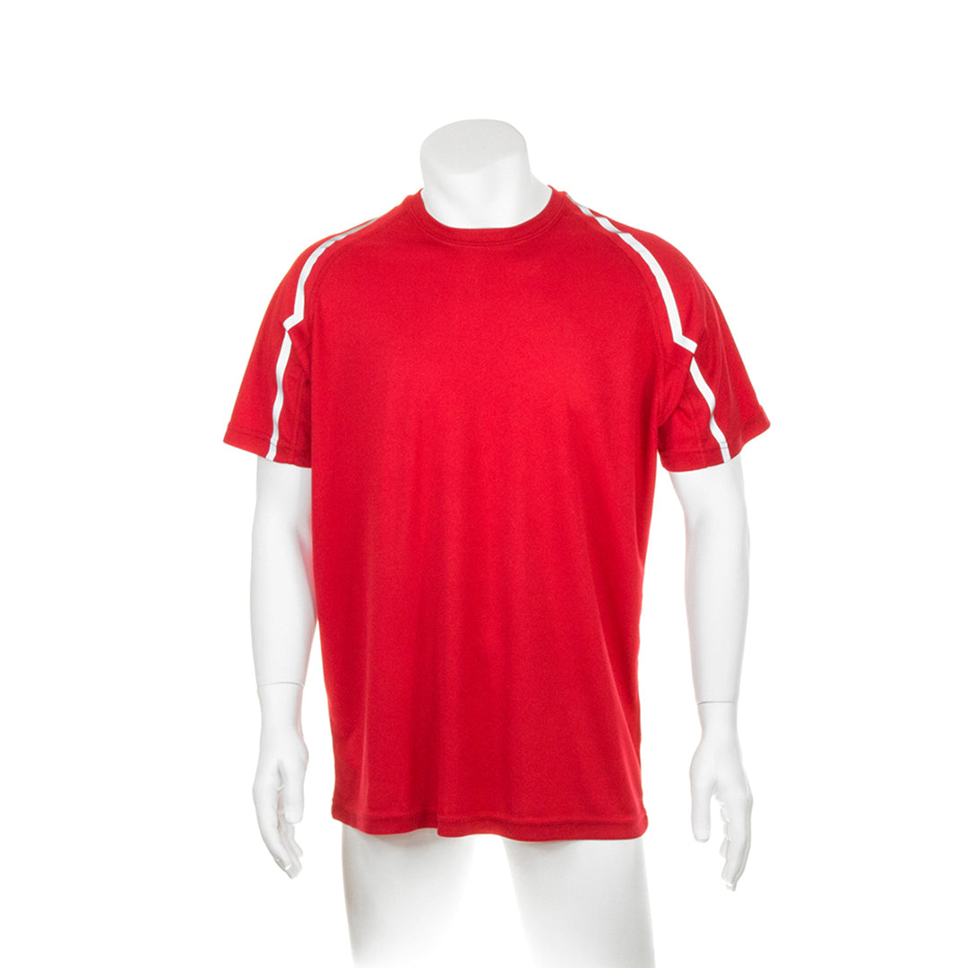 T-Shirt rouge 100% polyester de face
