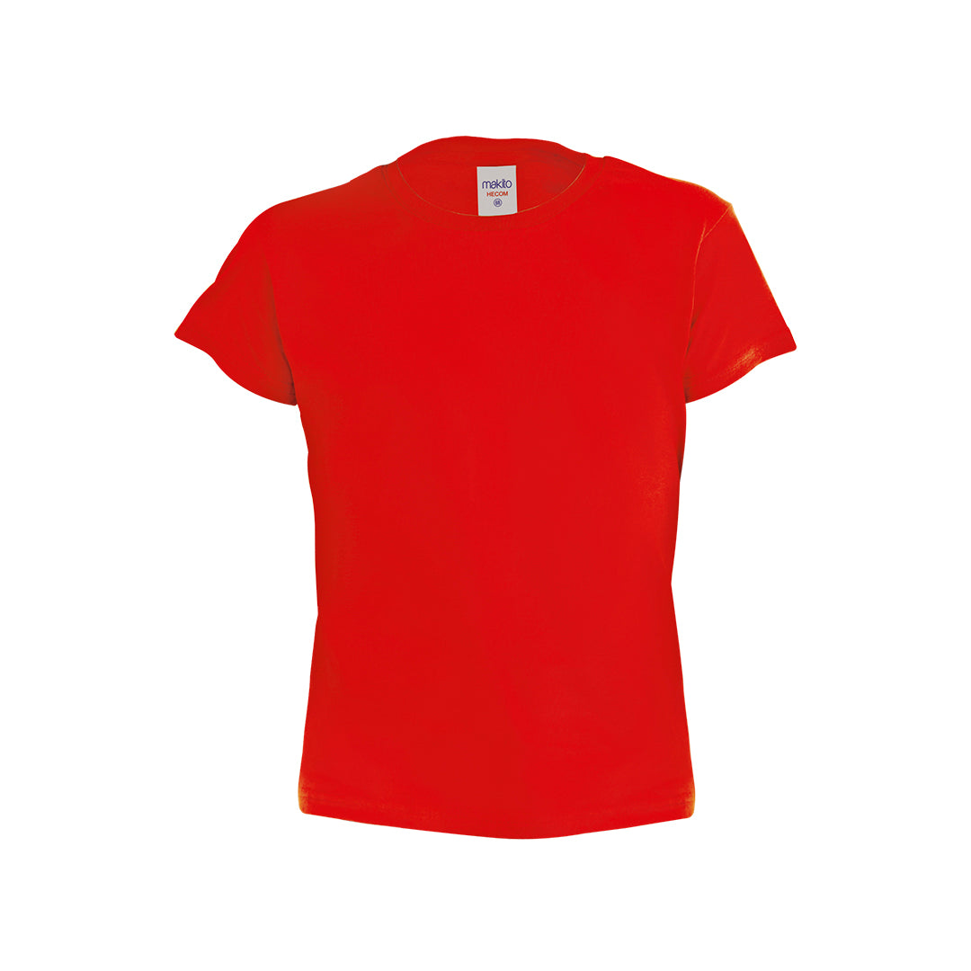 T-Shirt de couleur rouge avec un col rond 