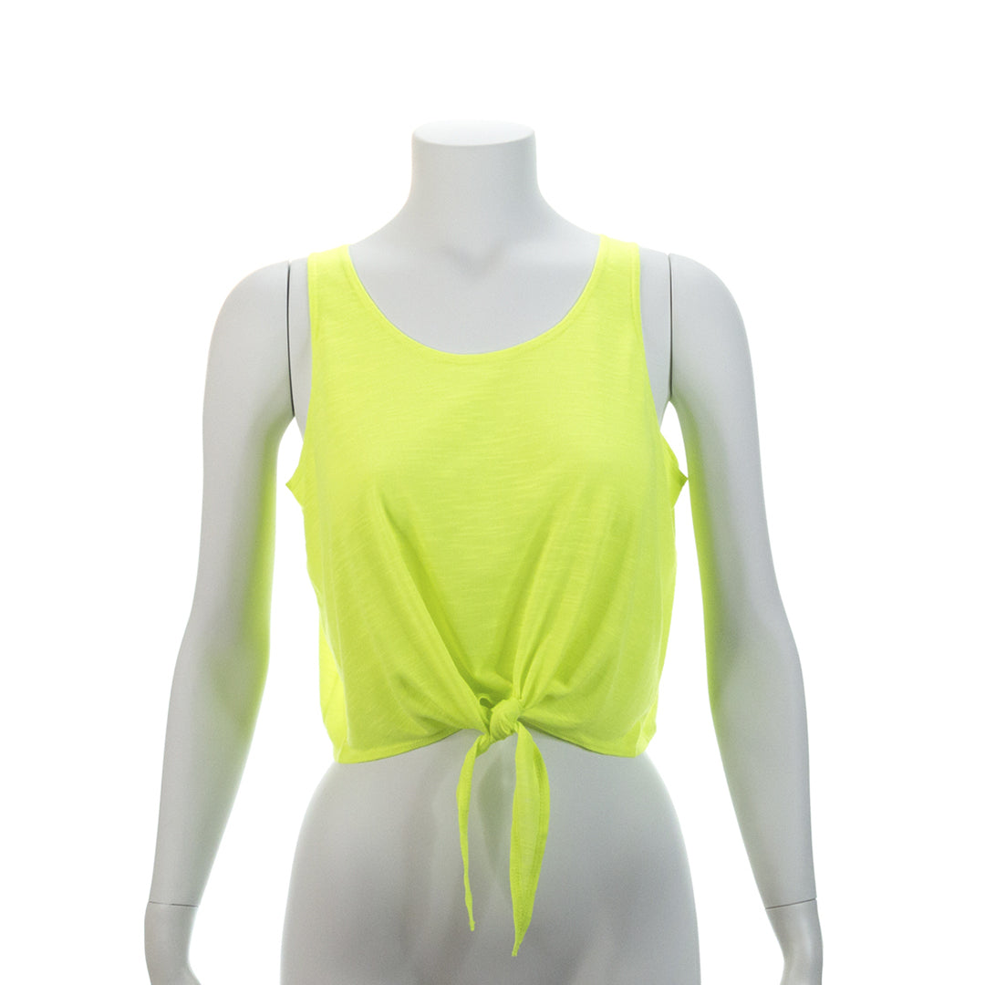T-Shirt jaune vu de face sur un mannequin sans tête