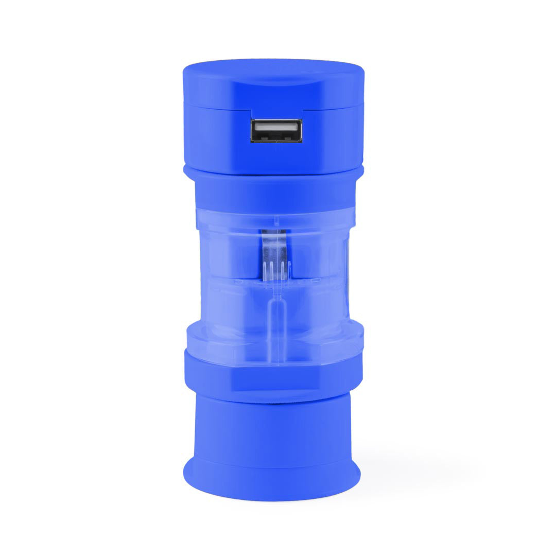 Adaptateur prises USA, Europe, Asie, UK et Australie, sortie usb TRIBOX bleu